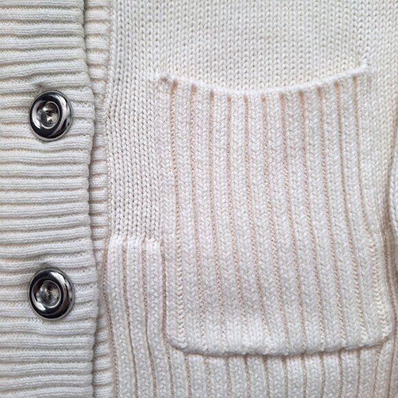 Banana Republic 100% Cotton Cream Cardigan with Pockets - Picture 6 of 8